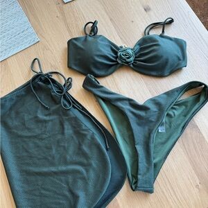Green Bikini Set with cover up
